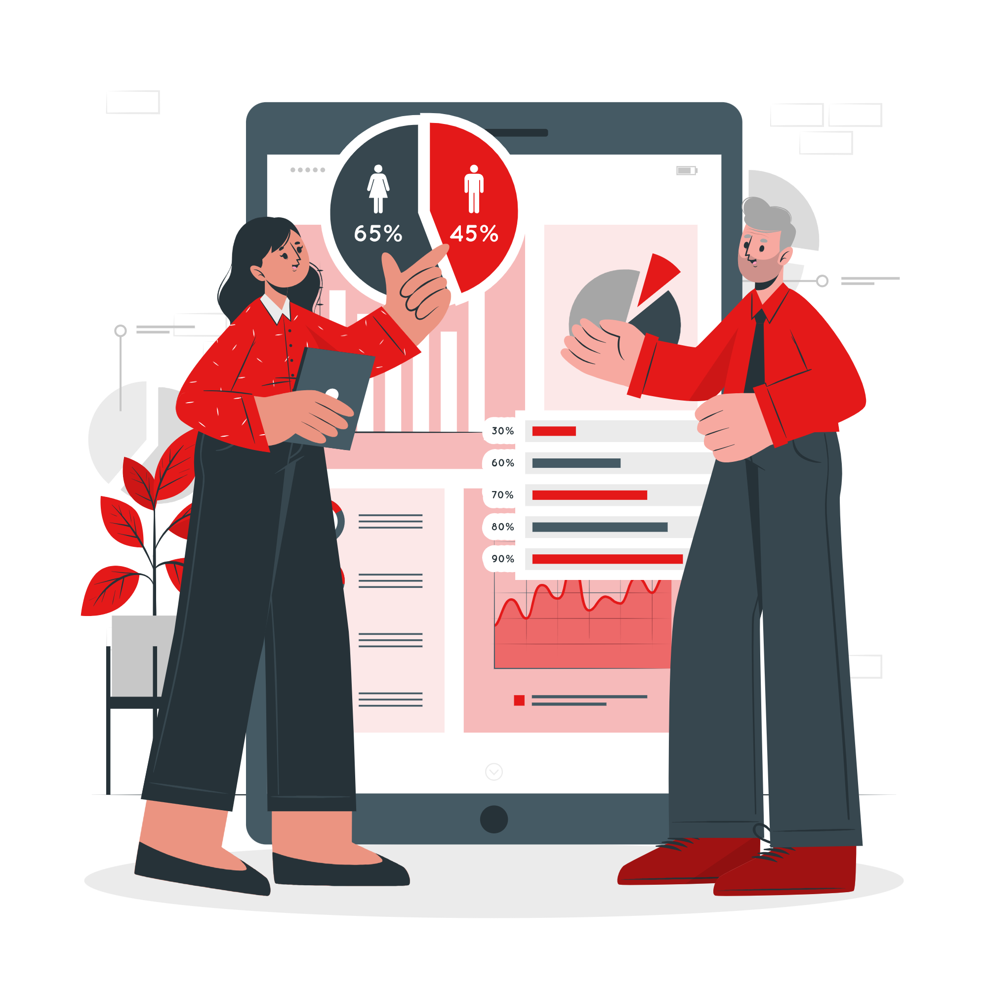 Ilustracion de business intelligence